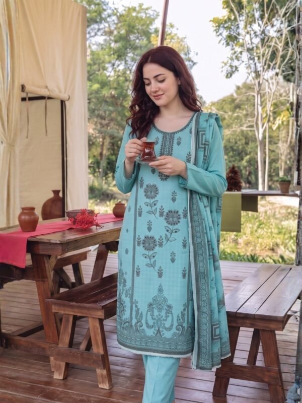 Al Karam Embroidered 3-Piece Suit – Design 06  –  12006