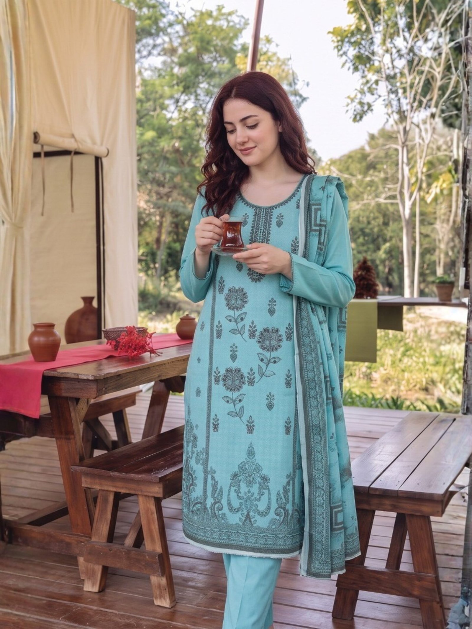 Al Karam Embroidered 3-Piece Suit – Design 06  –  12006