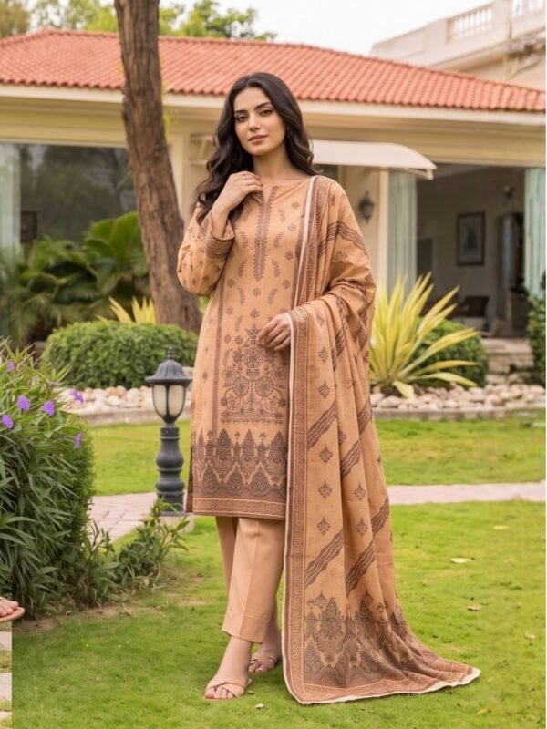 Al Karam Embroidered 3-Piece Suit – Design 04  –  12004