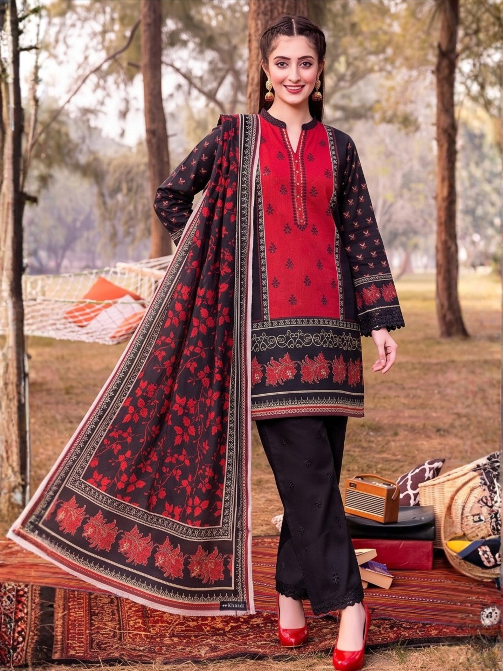 Khaadi Embroidered 3-Piece Suit – Design 06 – 12016