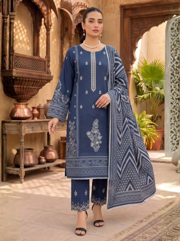 Khaadi Embroidered 3-Piece Suit – Design 07 – 12017