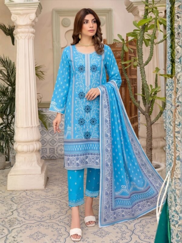 Khaadi Embroidered 3-Piece Suit – Design 08 – 12018
