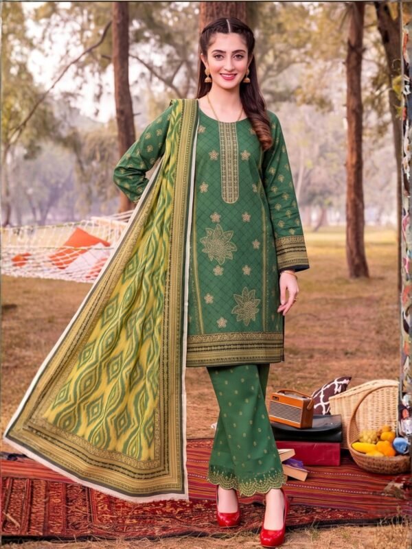 Khaadi Embroidered 3-Piece Suit – Design 02 – 12012