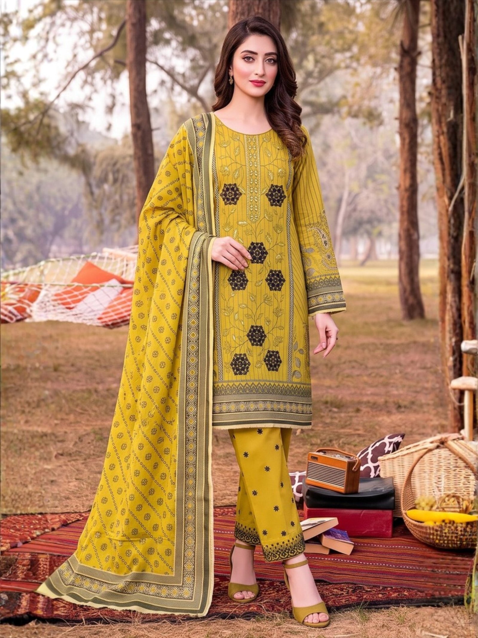 Khaadi Embroidered 3-Piece Suit – Design 03 – 12013