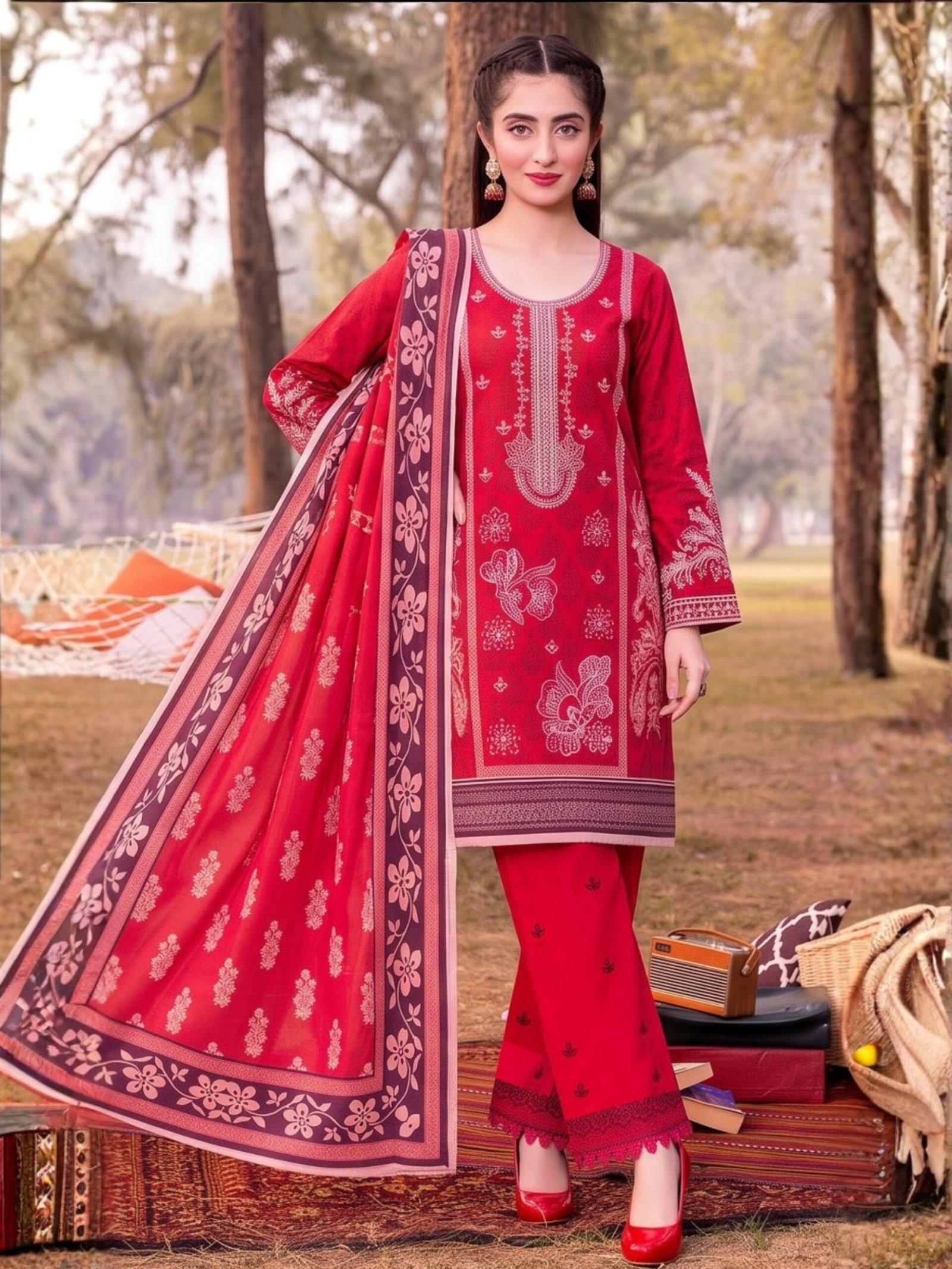 Khaadi Embroidered 3-Piece Suit – Design 05 – 12015