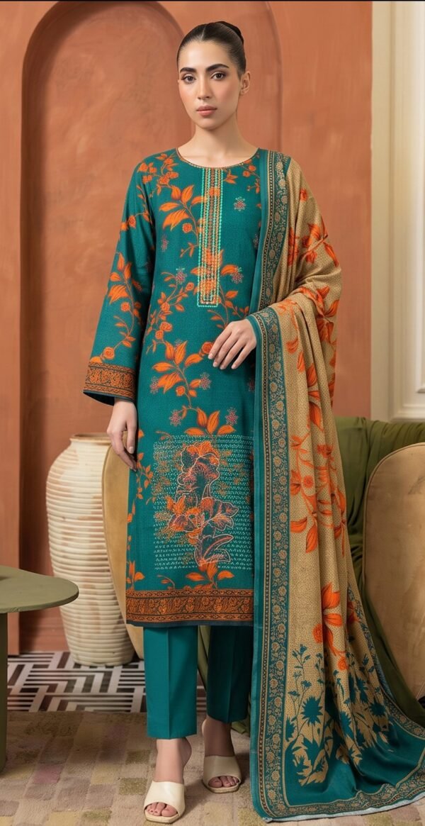 Bin Bashir 3-Piece Stitched Green